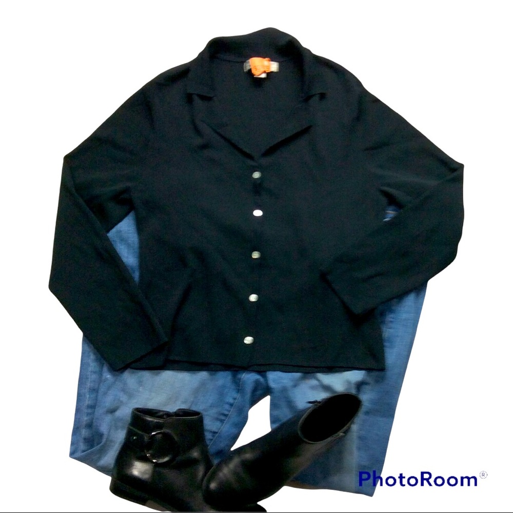 CAROLYN TAYLOR BLACK CARDIGAN